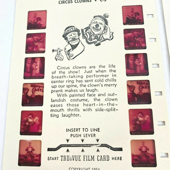 Vintage Tru Vue Film Cards Circus‎ CA-1 1954 3 Pack - Picture 4 of 6